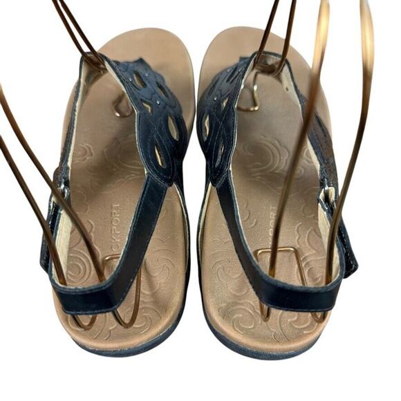 Rockport Ridge Sling Slingback Thongs Sandals Black Womens Shoes Studded sz 9 - Picture 10 of 16